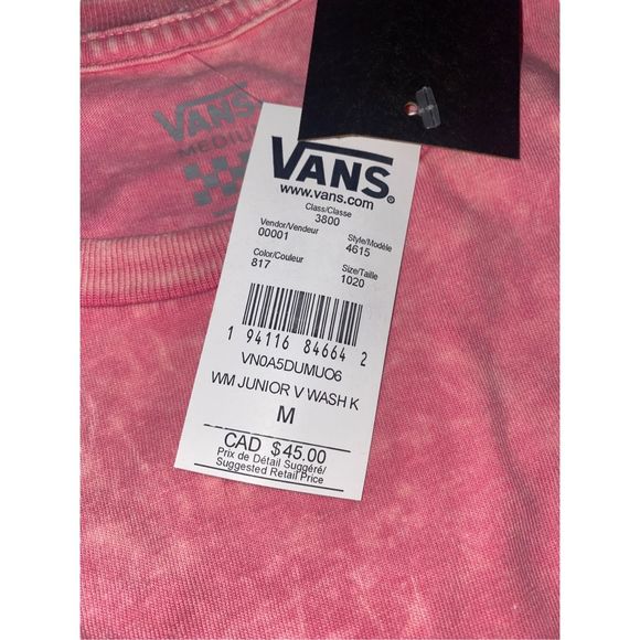 New Vans Junior V Wash Front Tie Tee M - Picture 12 of 13